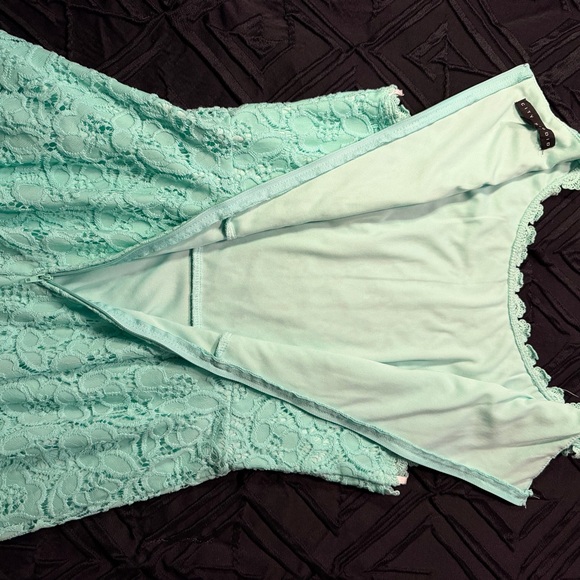 City Studio Mint Green Lace Fit & Flare Dress | Size 9 (Fits M) - Picture 15 of 16